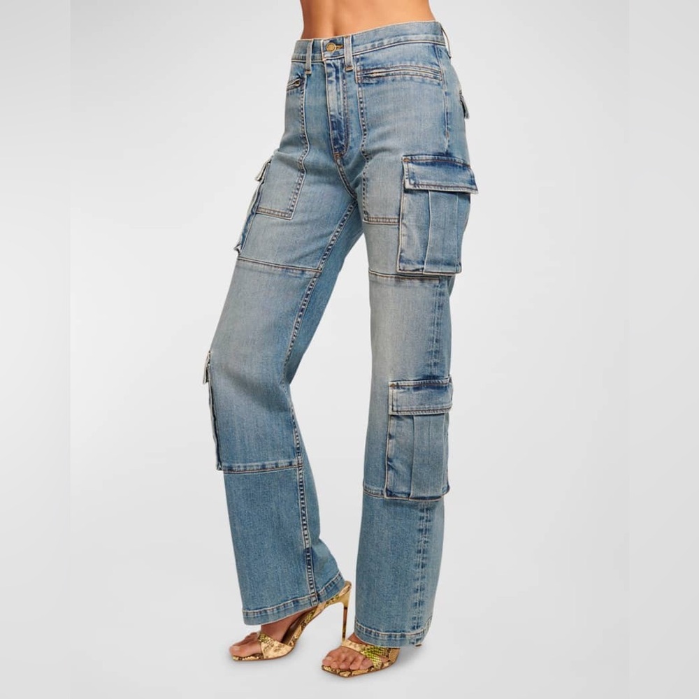 New! Ramy Brook Giana Wide Leg Cargo Jeans